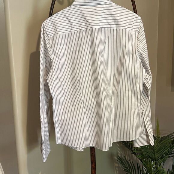 BROOKS BROTHERS Gray Pinstripe Blouse NWOT - Picture 7 of 7